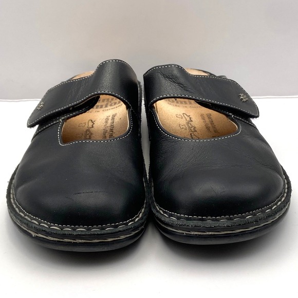 Finn Comfort Black Leather Mary Jane Clog Sandals EU 38 US 7 Comfort Germany - Picture 7 of 12